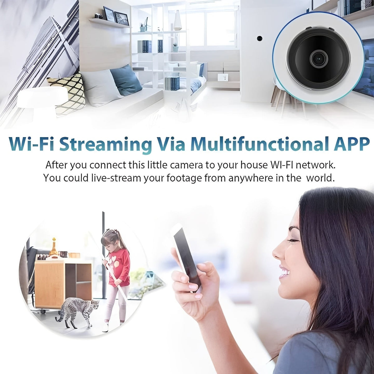Mini WiFi Camera with Magnetic Attachment and High-Definition Recording