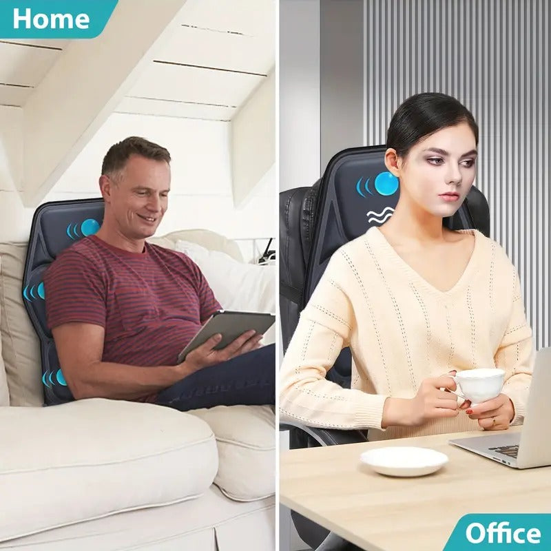 Vibrating Heated Cushion for Back Massage and Lumbar Support