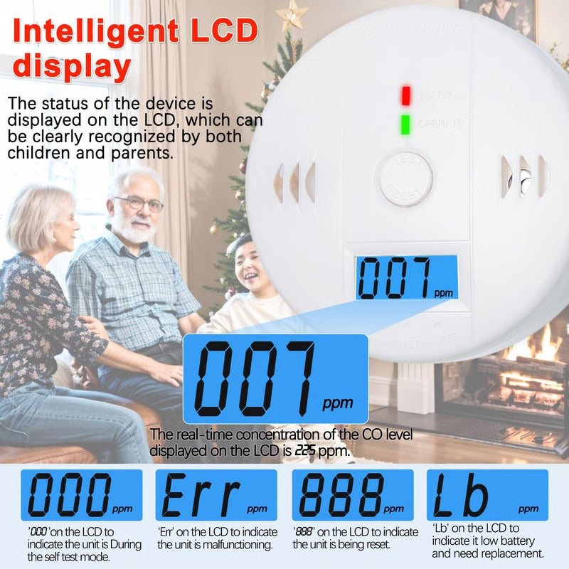 Smoke and Carbon Monoxide Alarm for Home and Kitchen Protection