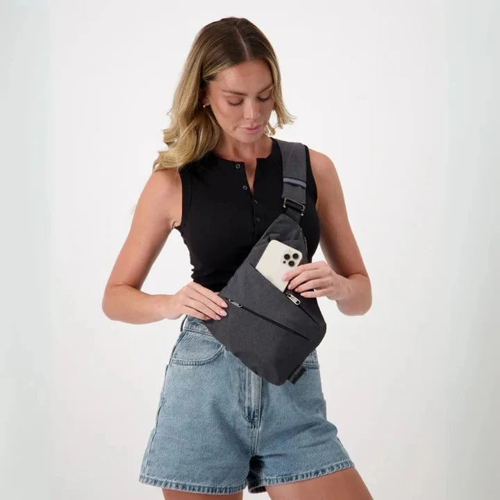 Water-Resistant Crossbody Sling Bag for All Genders with Adjustable Strap and Secure Zippers
