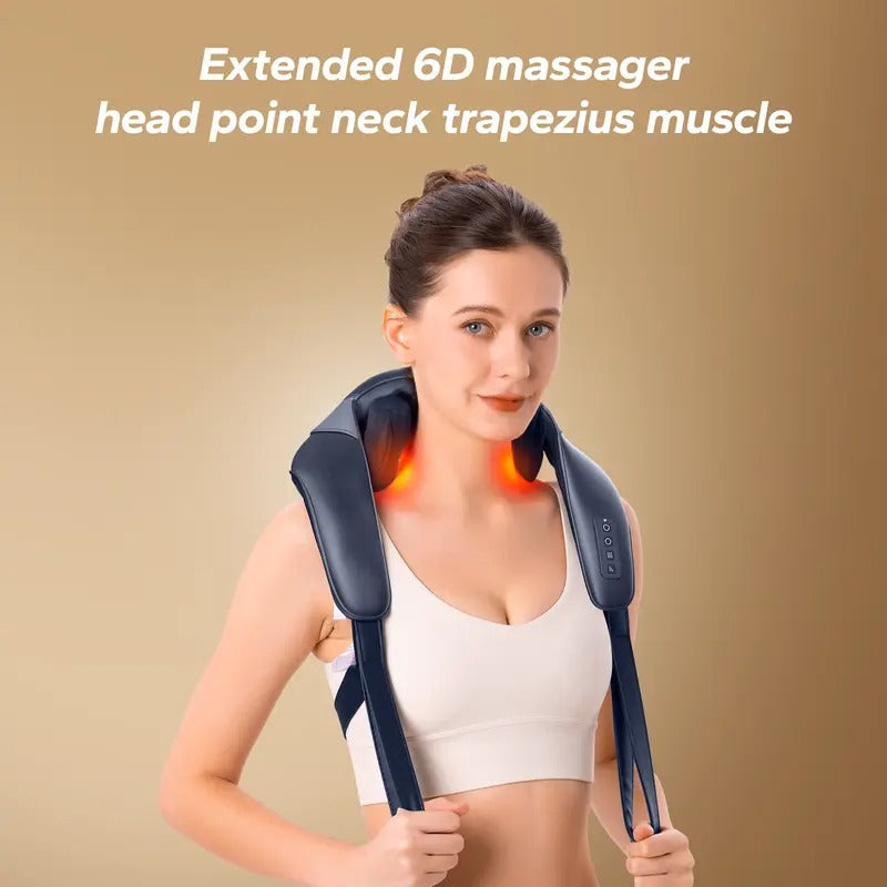 Adjustable Heat Neck and Shoulder Massager for Hands-Free Relaxation