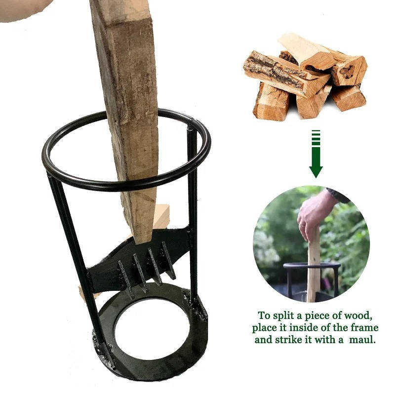 Wedge Splitter in Cast Iron with Angled Edge and Stable Wide Base