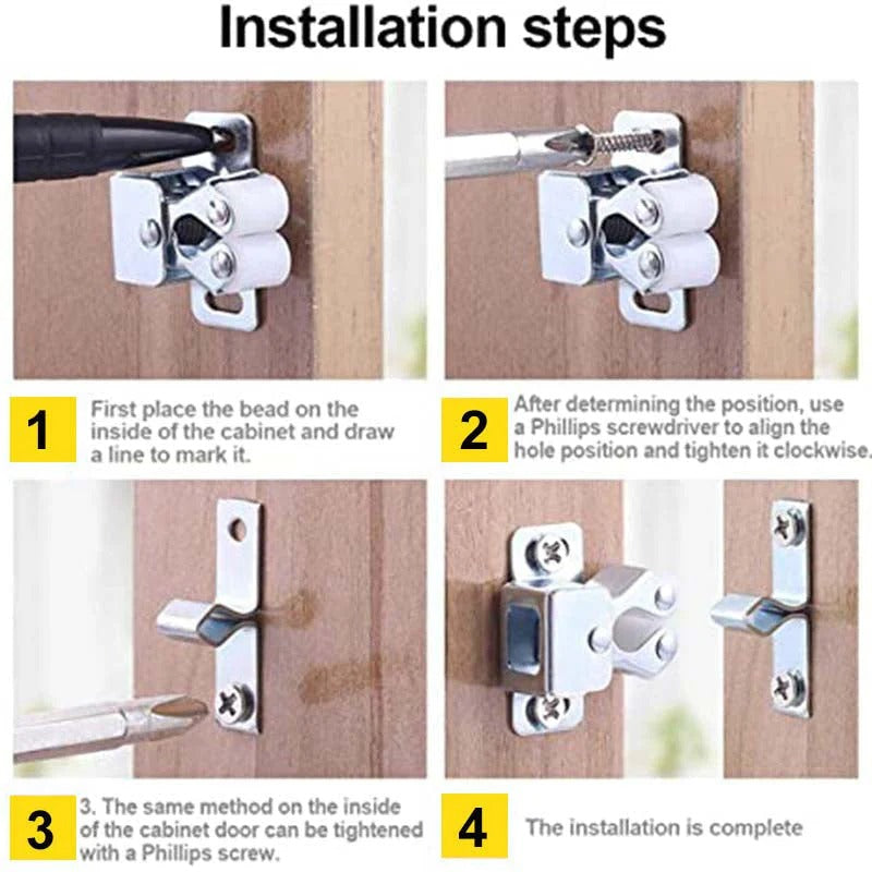 SilentLock™ — Snap Cabinet Doors Shut and Keep Them That Way for Good