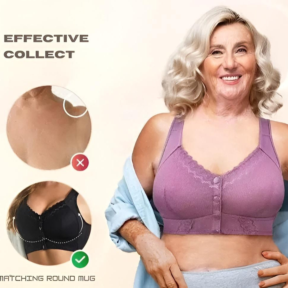 Soft Cotton Wireless Bra with Front Closure for Easy Wear