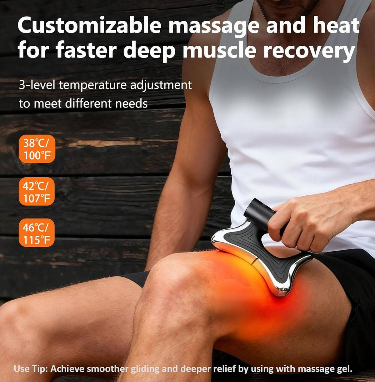 Muscle Scraper Tool with Heat, Vibration Features and LED Screen
