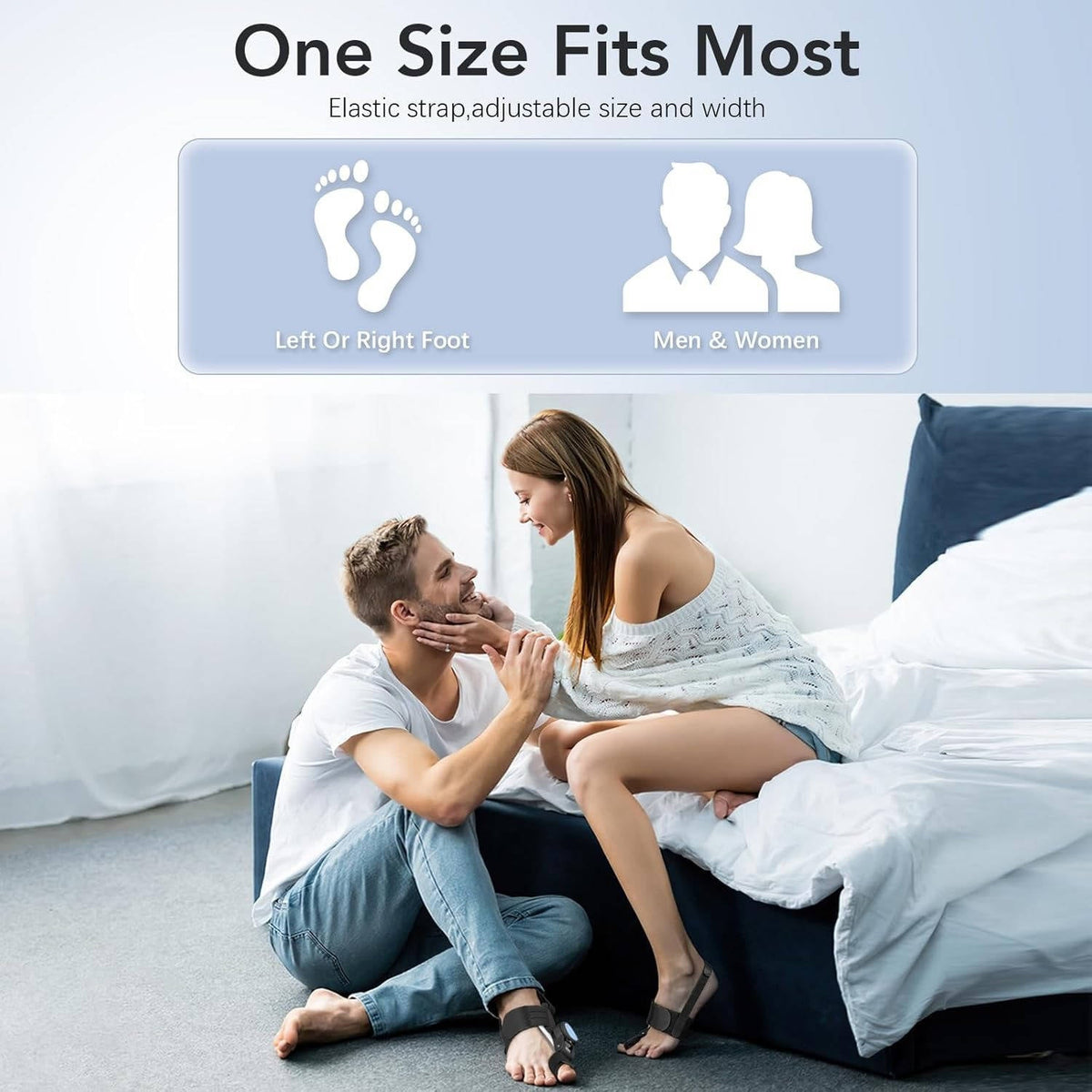 Silicone Padded Adjustable Brace for Toe Support with Knob Mechanism