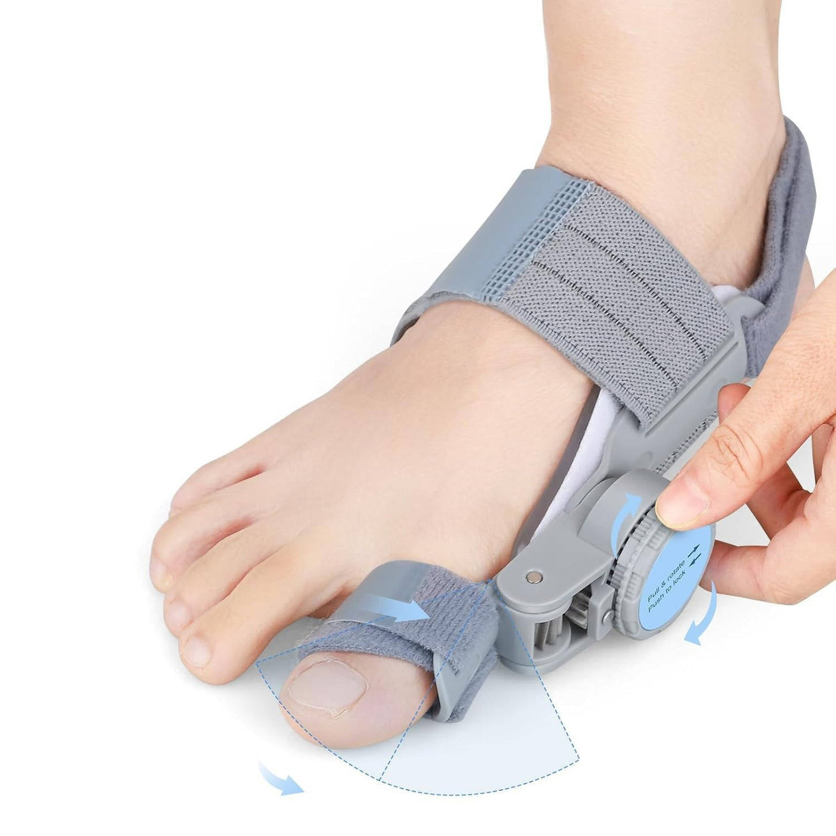 Silicone Padded Adjustable Brace for Toe Support with Knob Mechanism