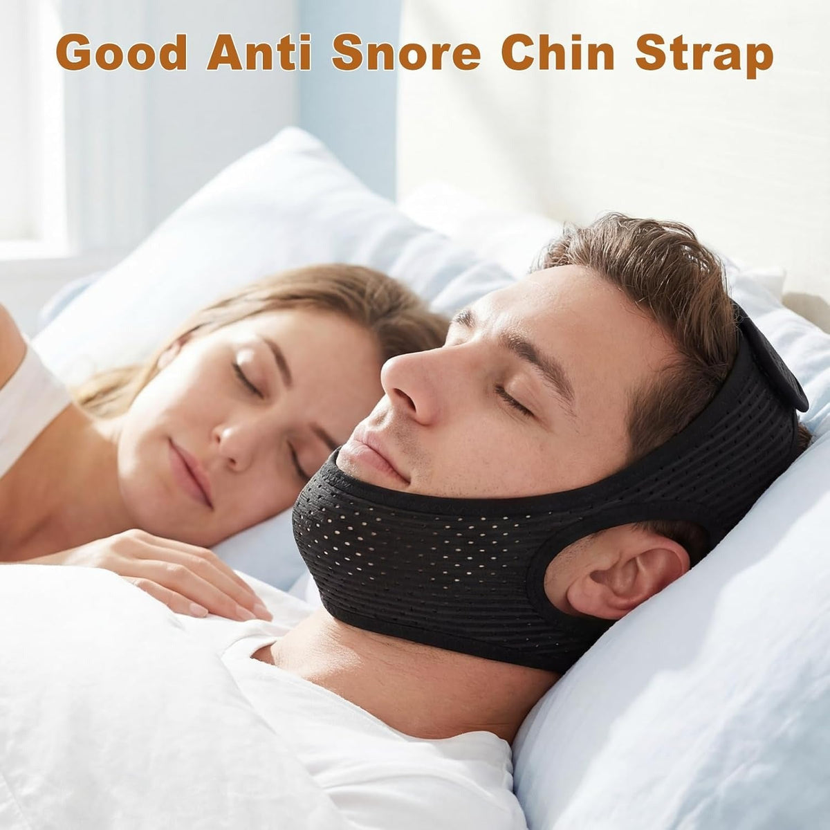 Snoring Support Chin Strap for Nighttime Mouth Closure - Adjustable Fit