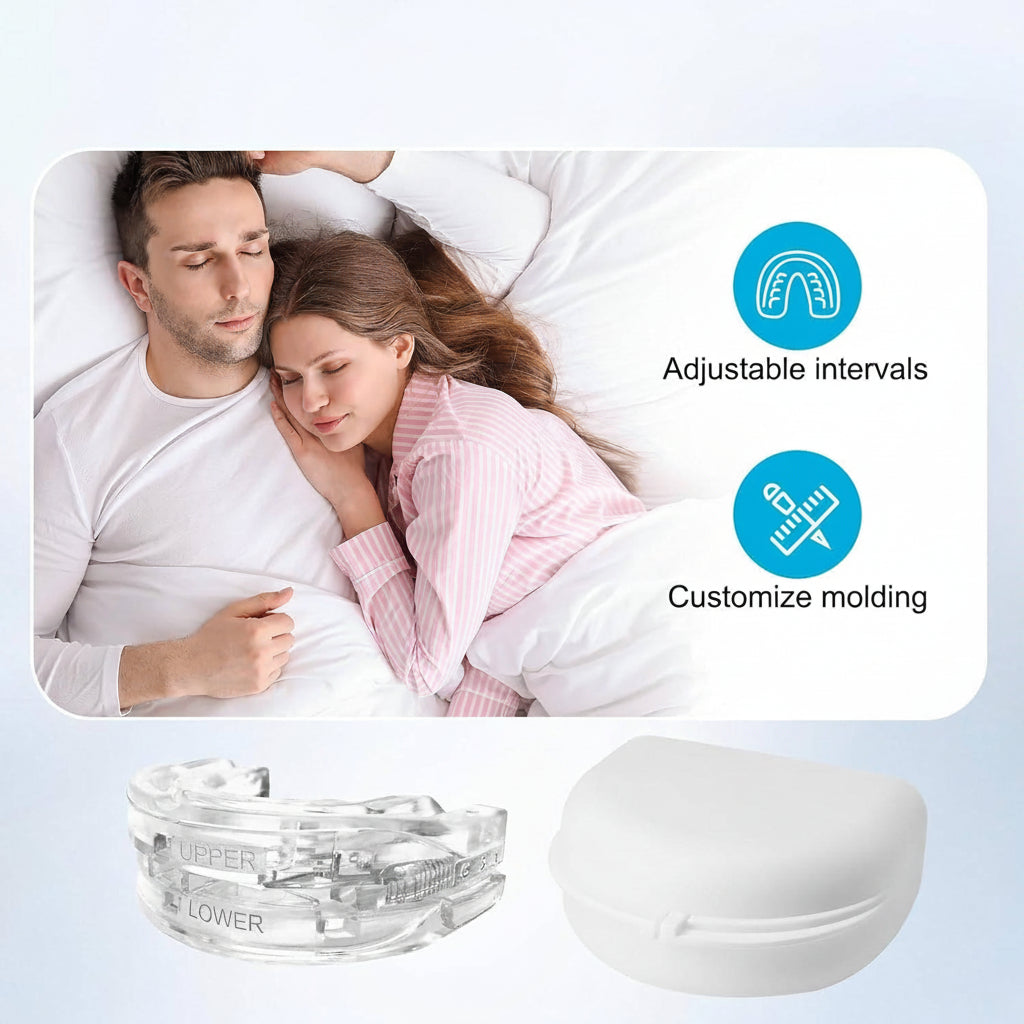 Mouth Guard with Dual Tray Fit and Adjustable Open Front Design