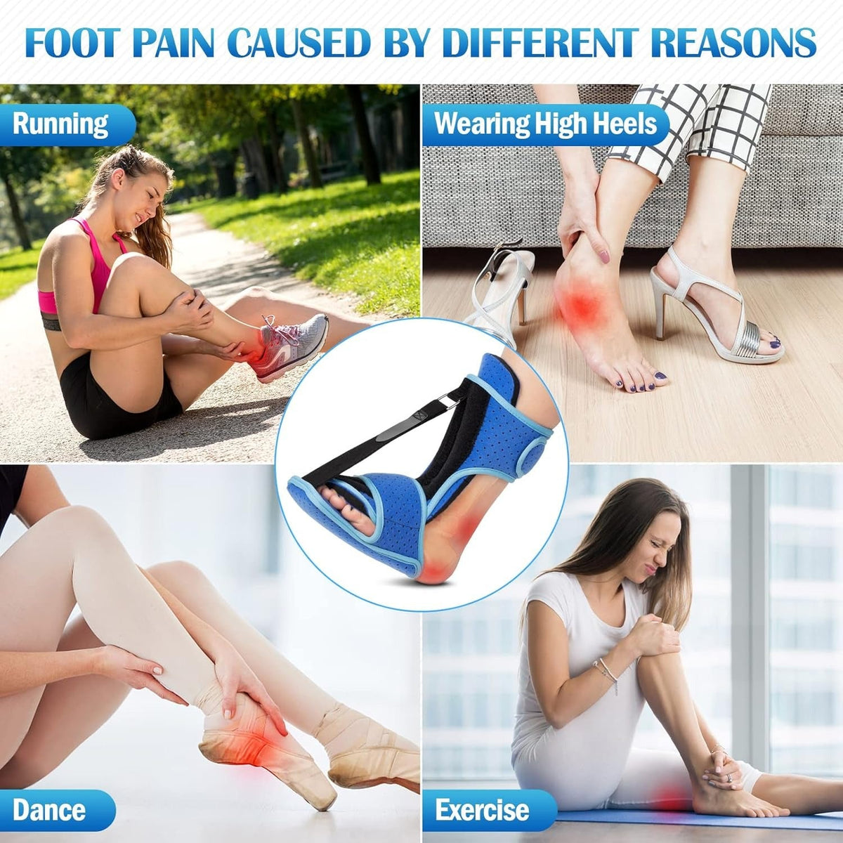 Plantar Fasciitis Support Night Splint with Aluminum Brace