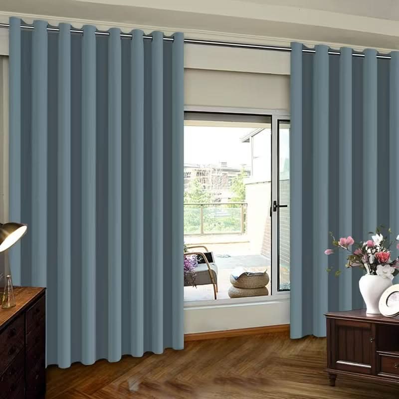 Blackout Thermal Insulated Curtain for Sliding Doors in Black