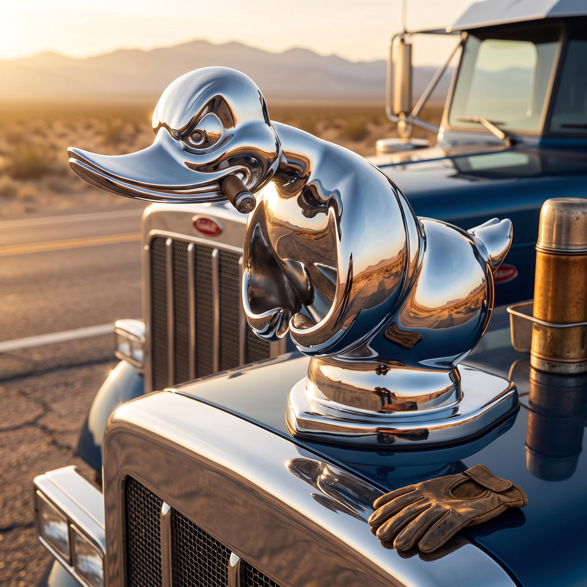 Radiator Emblem in Chrome Finish with Built-in Mounting Pins
