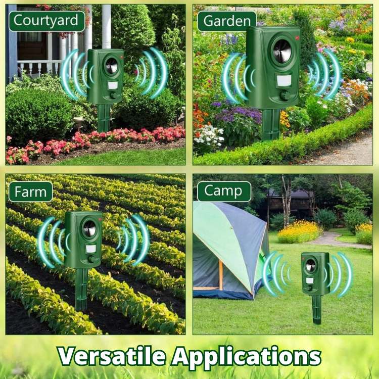 Motion Sensor Ultrasonic Cat Deterrent for Outdoor Use – Waterproof IPX4