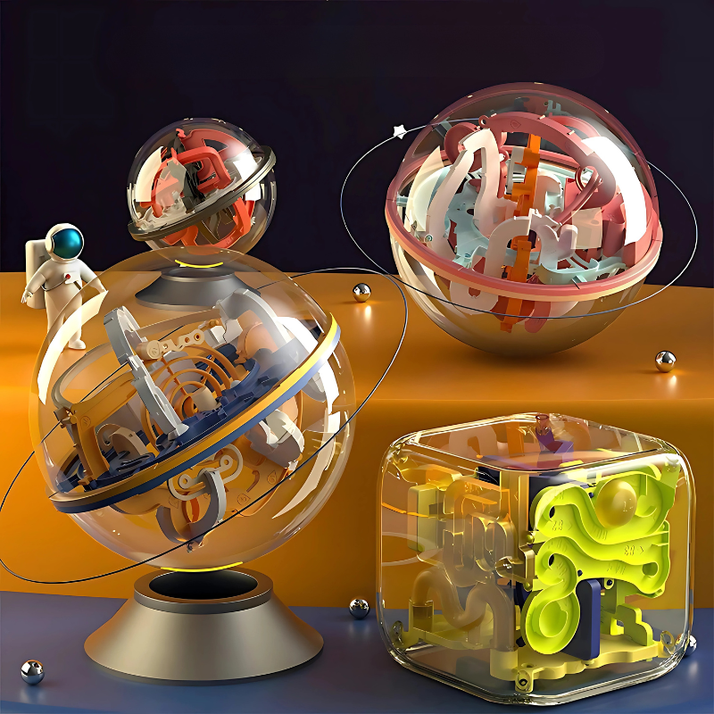 Numbered Pathways 3D Maze Puzzle Ball – Four Levels of Challenge