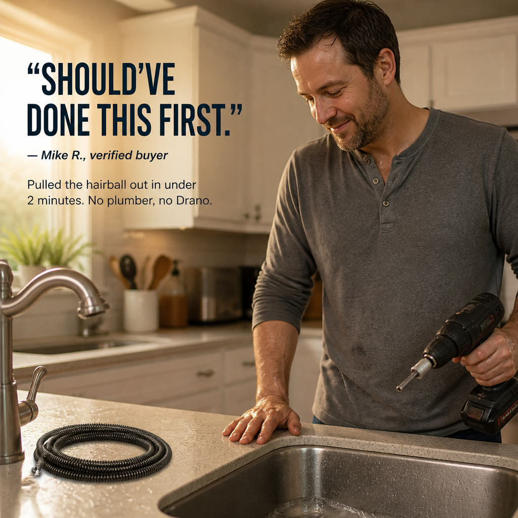 SwiftFlow™ — Drill Through Stubborn Drain Clogs Without Calling a Plumber