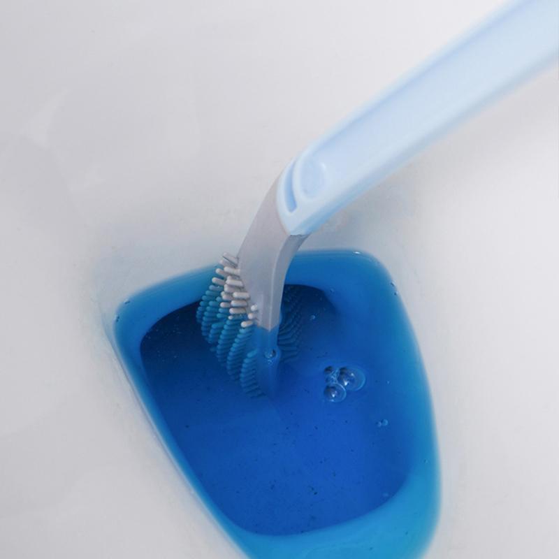 Sleek Silicone Toilet Brush with Space-Saving Holder