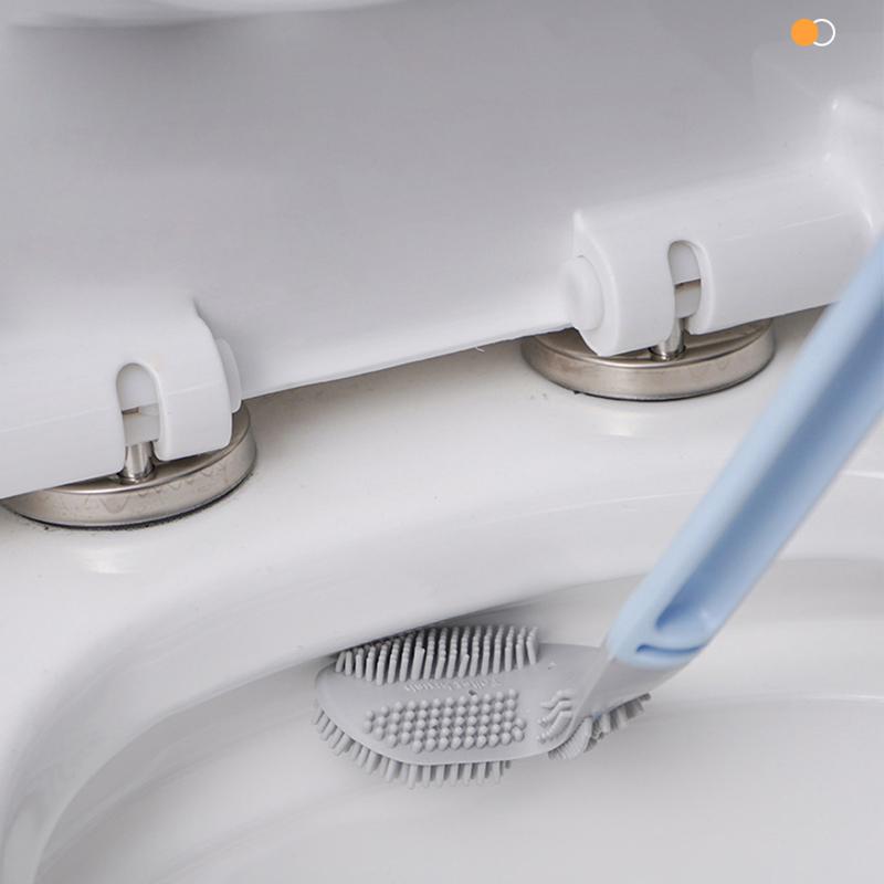 Sleek Silicone Toilet Brush with Space-Saving Holder