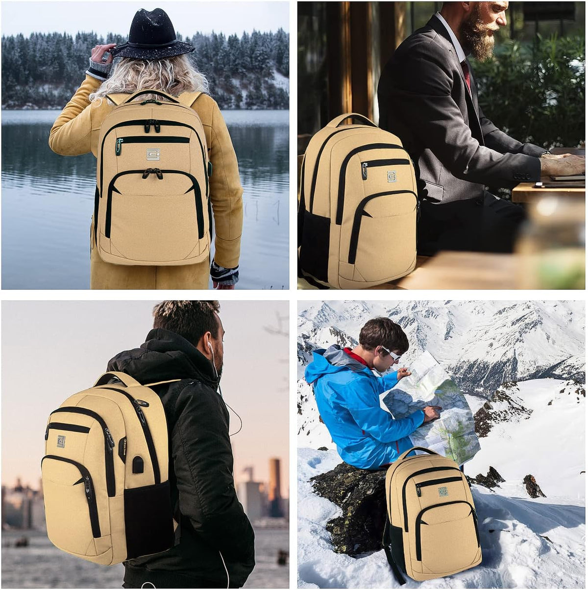 Anti-Theft Slim Laptop Backpack for Business with USB Charging Port