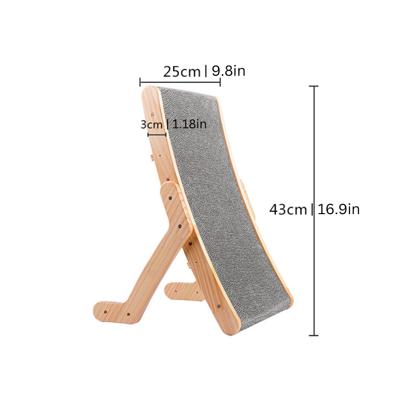 Wooden Frame Cat Scratching Post with Corrugated Cardboard