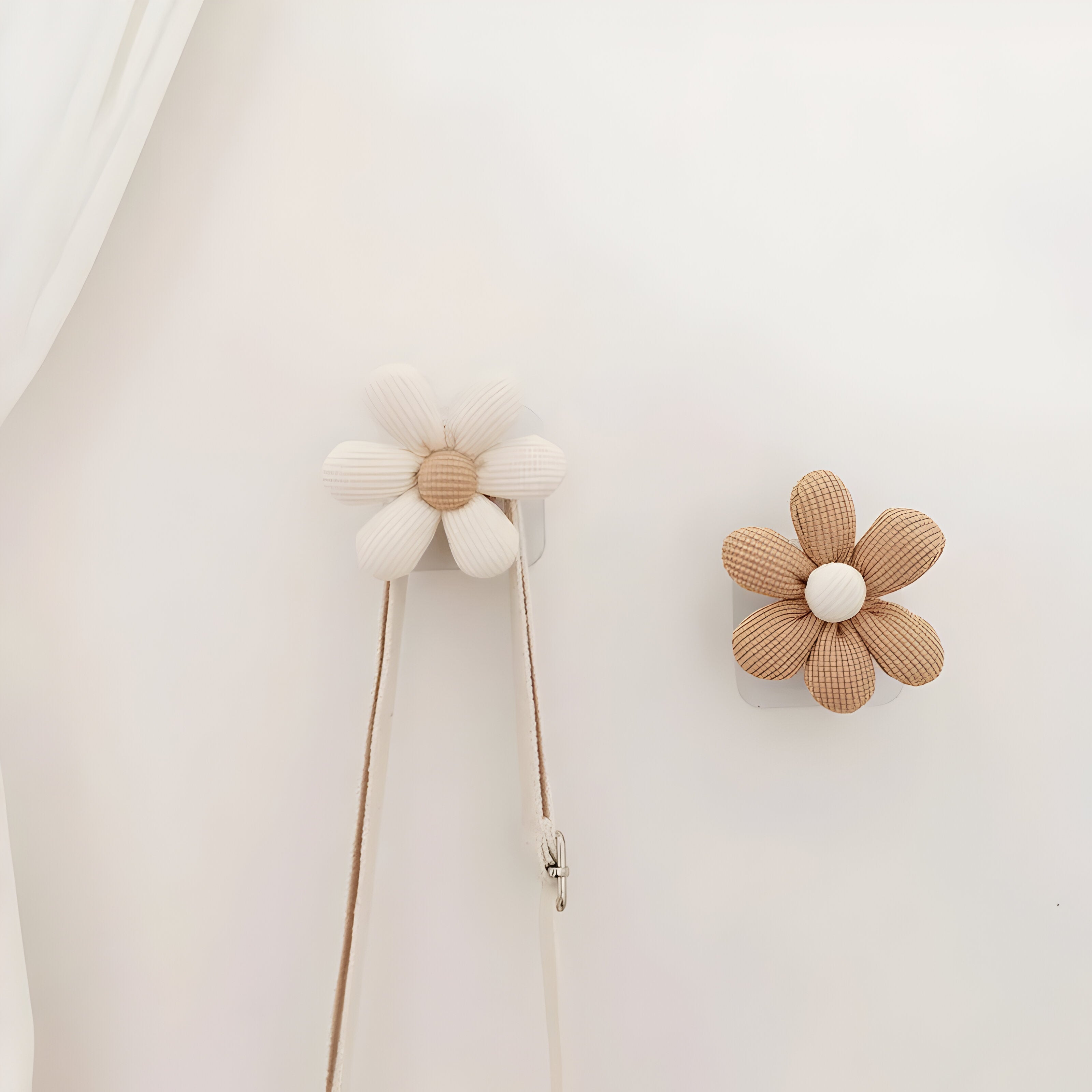 Wooden Wall Hook with Floral Design