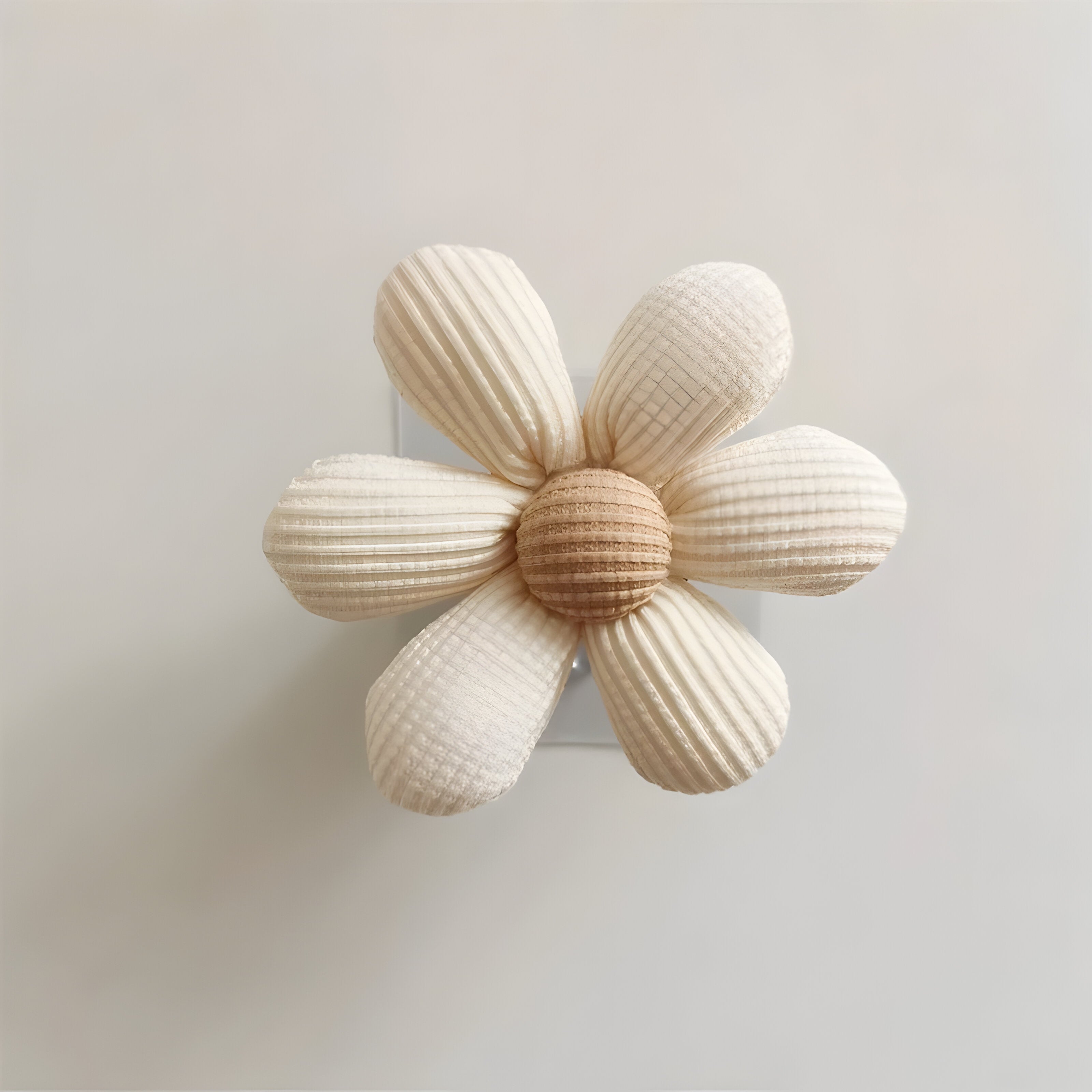 Wooden Wall Hook with Floral Design