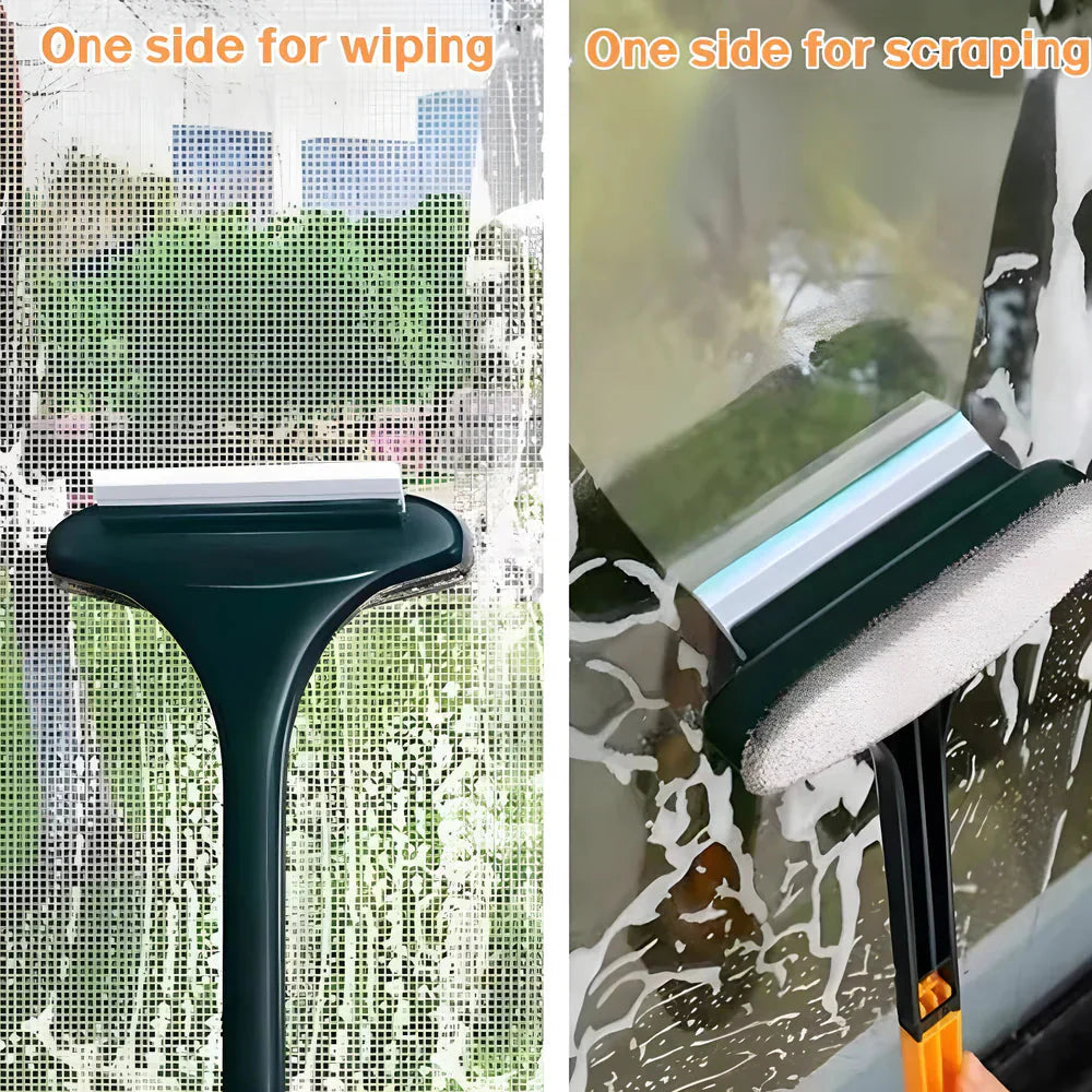 Squeegee with Brush for Cleaning Fly Screens and Window Panes