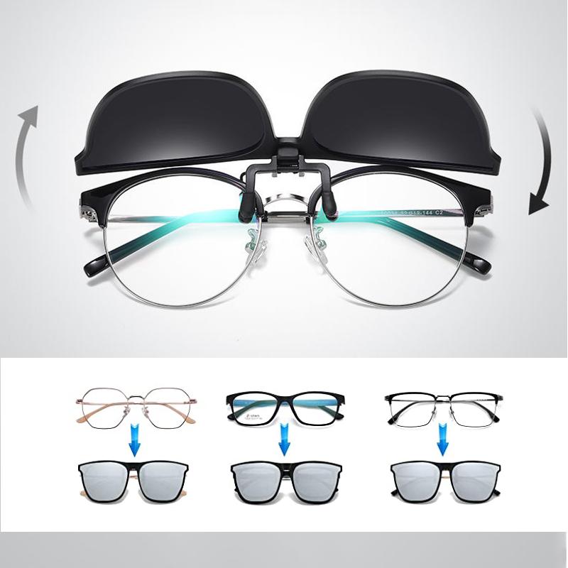 UV400 Protection Polarized Clip-On Sunglasses – Lightweight & Foldable