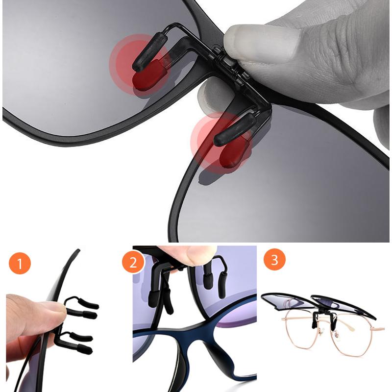 UV400 Protection Polarized Clip-On Sunglasses – Lightweight & Foldable