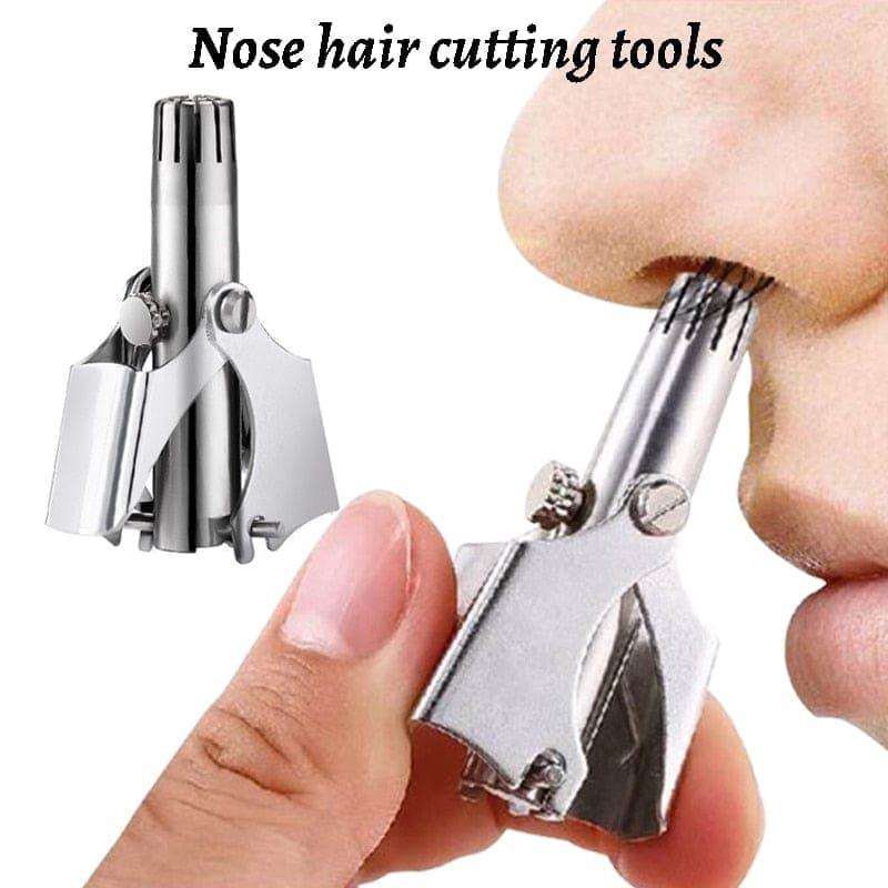 Stainless Steel Manual Trimmer for Nose and Ear Hair with Brush