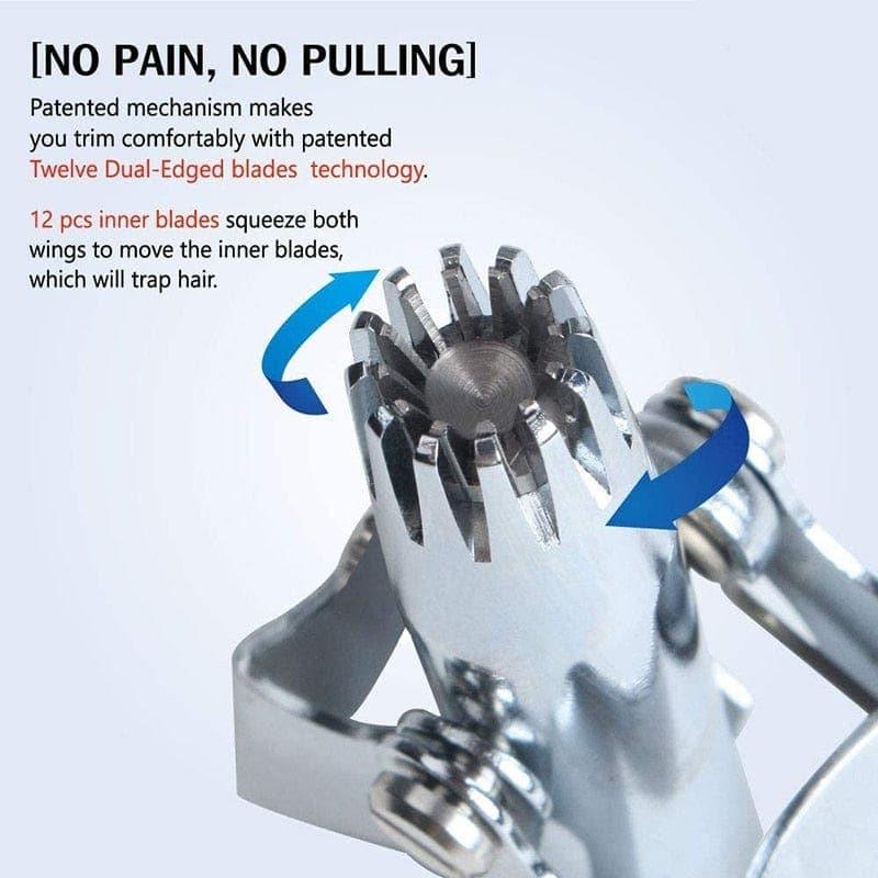 Stainless Steel Manual Trimmer for Nose and Ear Hair with Brush