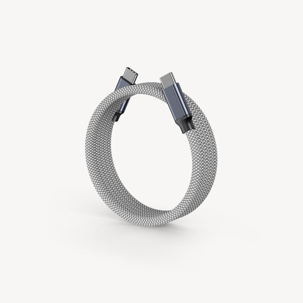 100W Fast Charging Magnetic Spiral Cable – Tangle-Free Design
