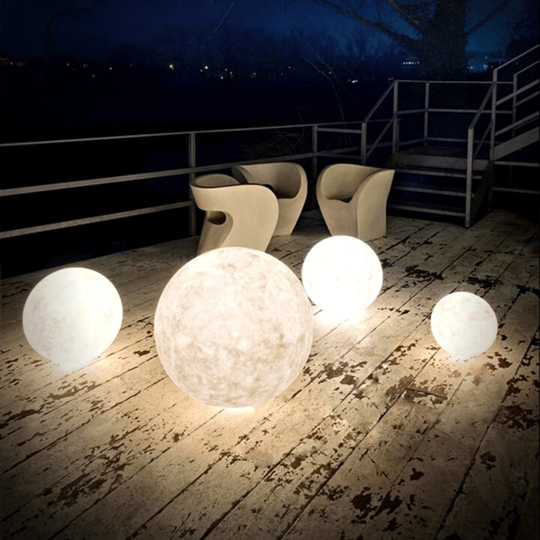 Touch-Controlled Moon Lamp with Wooden Base