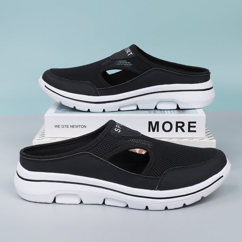 Breathable Mesh Sneakers for Men - Cushioned Slip-On Walking Shoes with Supportive Footbed