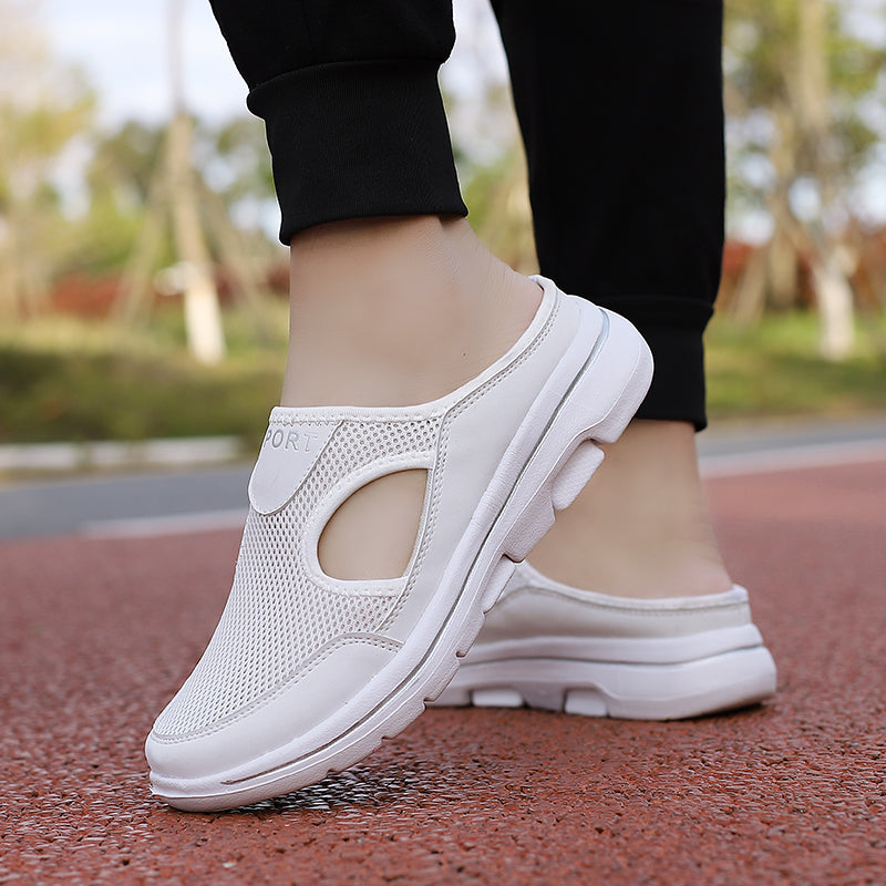 Breathable Mesh Sneakers for Men - Cushioned Slip-On Walking Shoes with Supportive Footbed