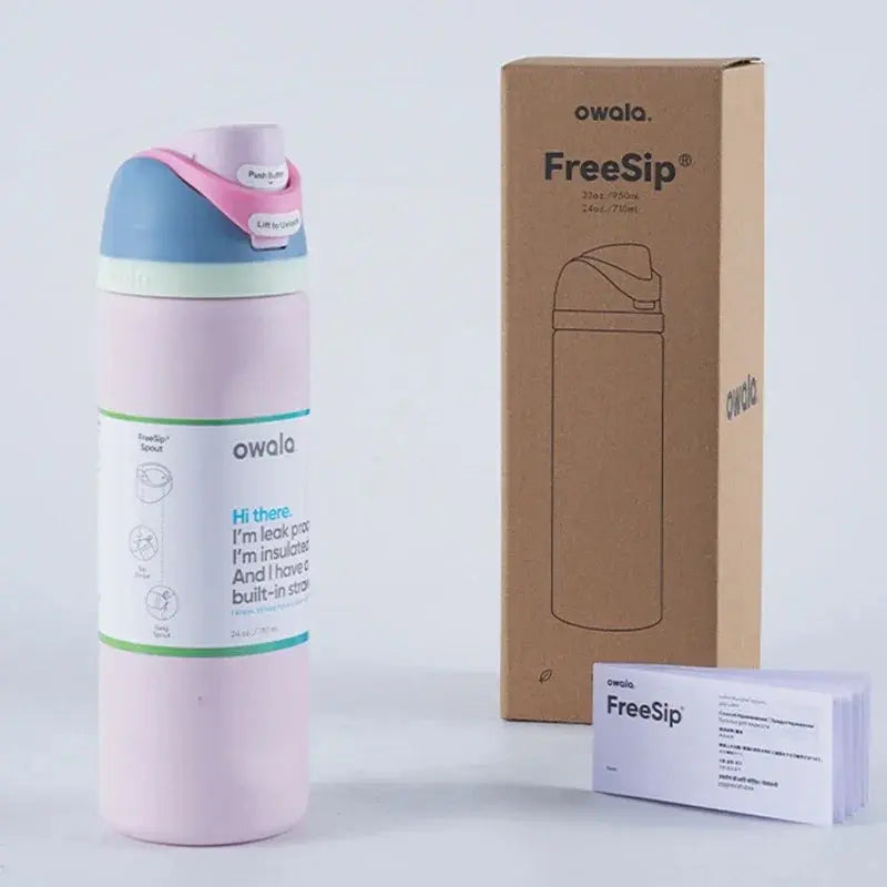 710ml Leakproof Stainless Steel Water Bottle with FreeSip Spout - Ideal for Travel & Sports, 24h Cold