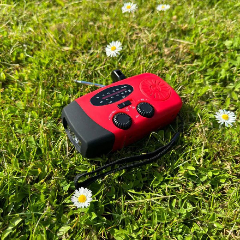 Portable Hand Crank Emergency Radio with LED Flashlight and Rechargeable Battery