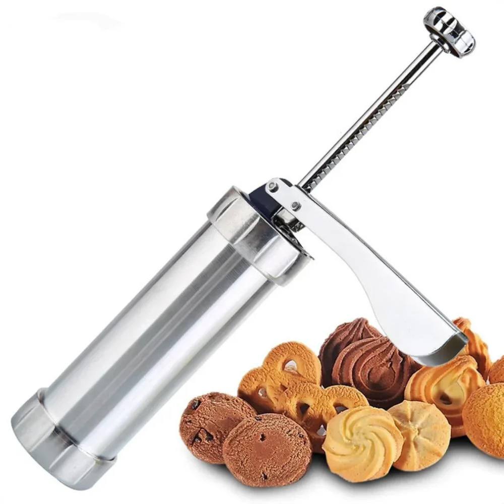 Aluminum Cookie and Pastry Press Set with 20 Decorating Discs and 4 Nozzles