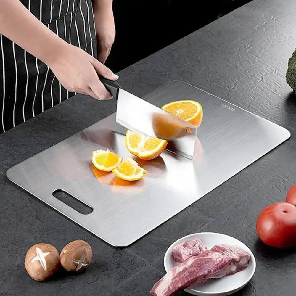 Hygienic Stainless Steel Chopping Board for Meat, Vegetables, and Fruit