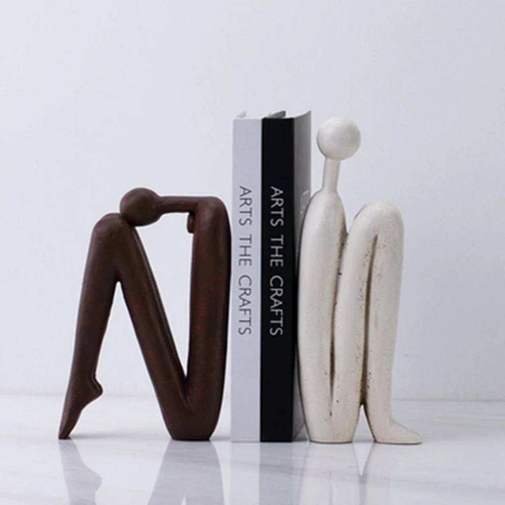 Set of 2 Artistic Polyresin Book Holders for Home Decor