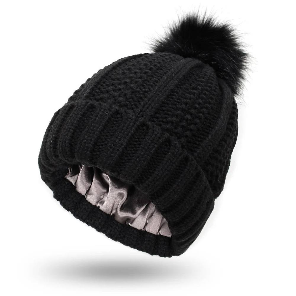 Silk-Lined Antistatic Beanie Hat for Smooth, Frizz-Free Hair