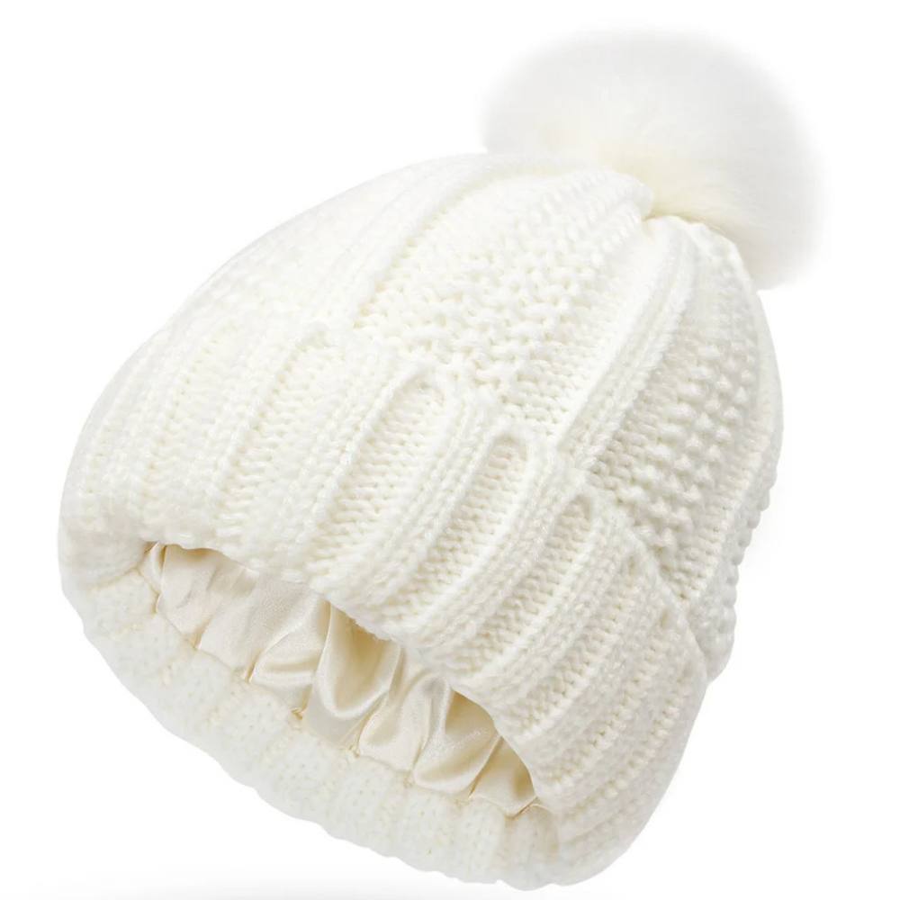 Silk-Lined Antistatic Beanie Hat for Smooth, Frizz-Free Hair