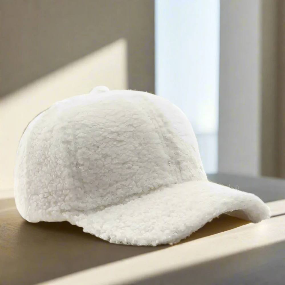 Casual Winter Hat in Teddy Fabric - Adjustable Cap for Cold Weather