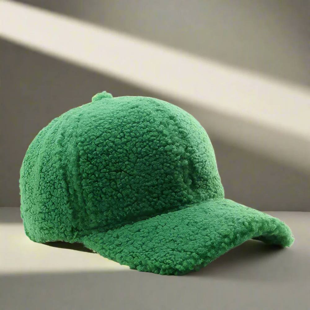 Casual Winter Hat in Teddy Fabric - Adjustable Cap for Cold Weather