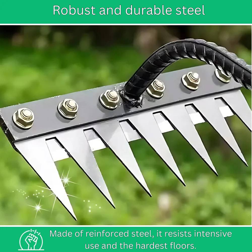 Heavy-Duty Garden Rake for Effortless Weed Removal