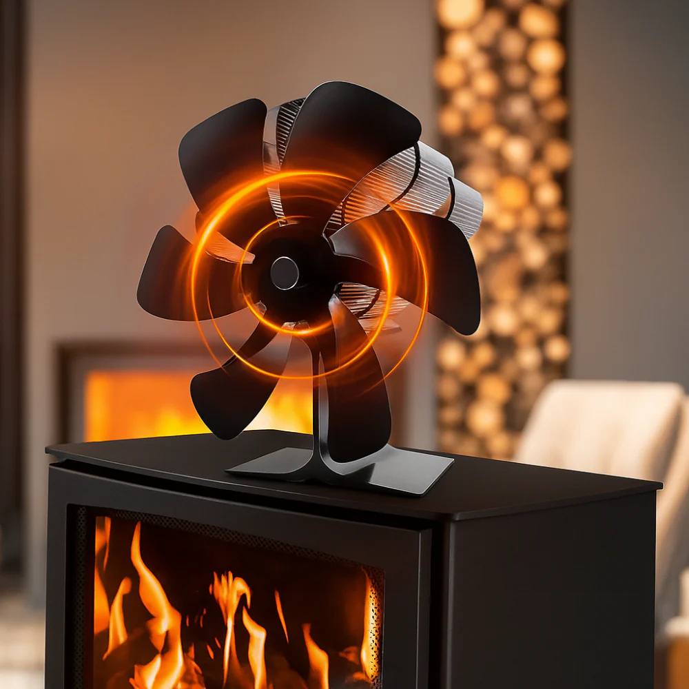 Silent Wood Stove Fan for Effective Heat Distribution