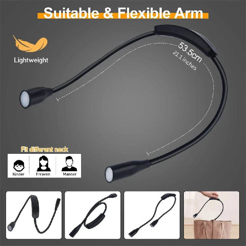 Rechargeable LED Neck Light for Reading - Flexible USB Design