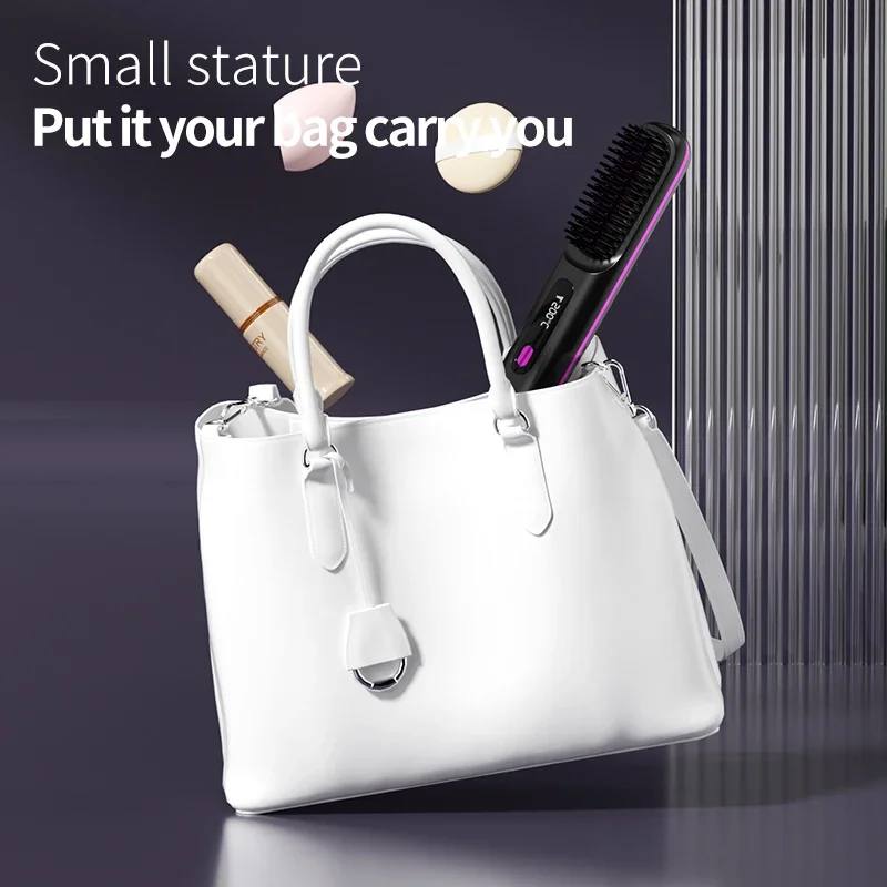 Cordless Hair Straightener with LCD Screen – USB Rechargeable & Adjustable Heat