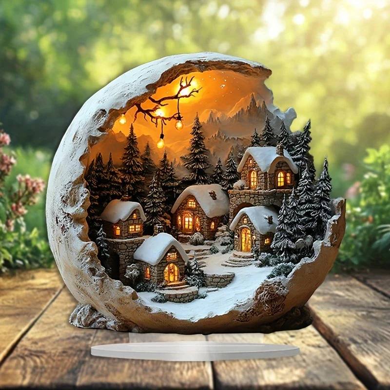 Acrylic Figurine for Tabletop Display - Bohemian Style Christmas Decor