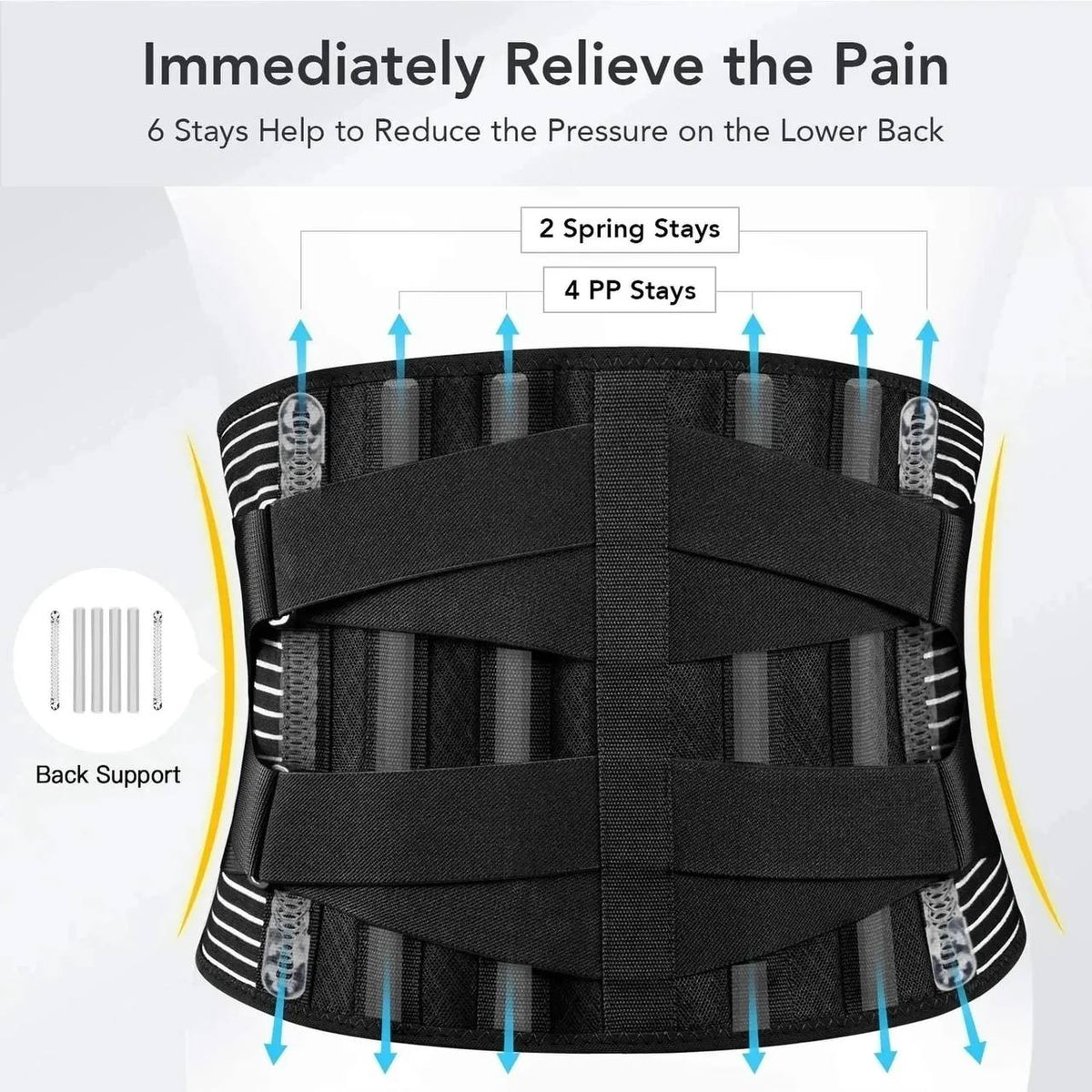 Lumbar Support Belt with 360-Degree Coverage – Memory Aluminum & Steel Springs