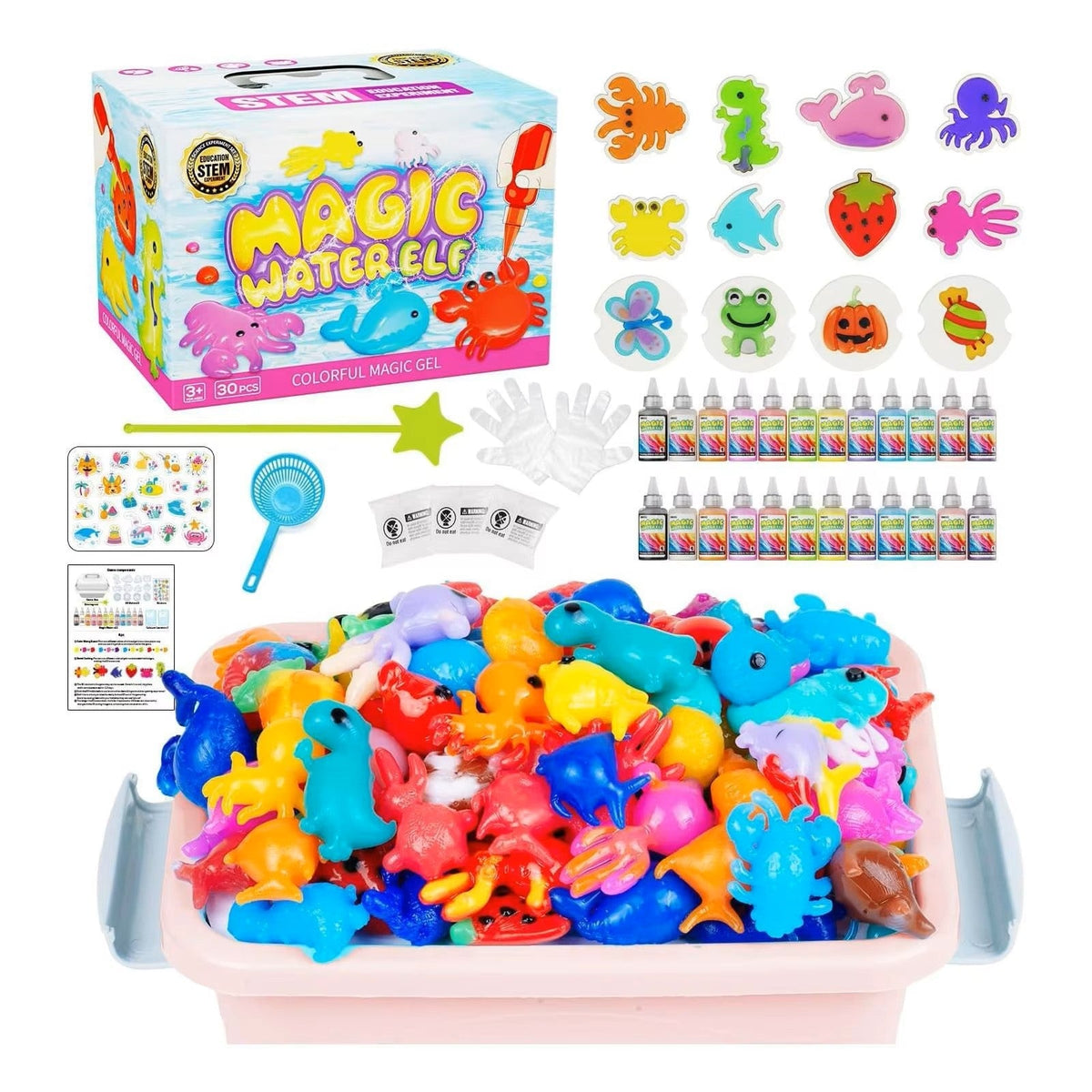 12-Color Water Gel Pet Craft Kit with Molds for Children